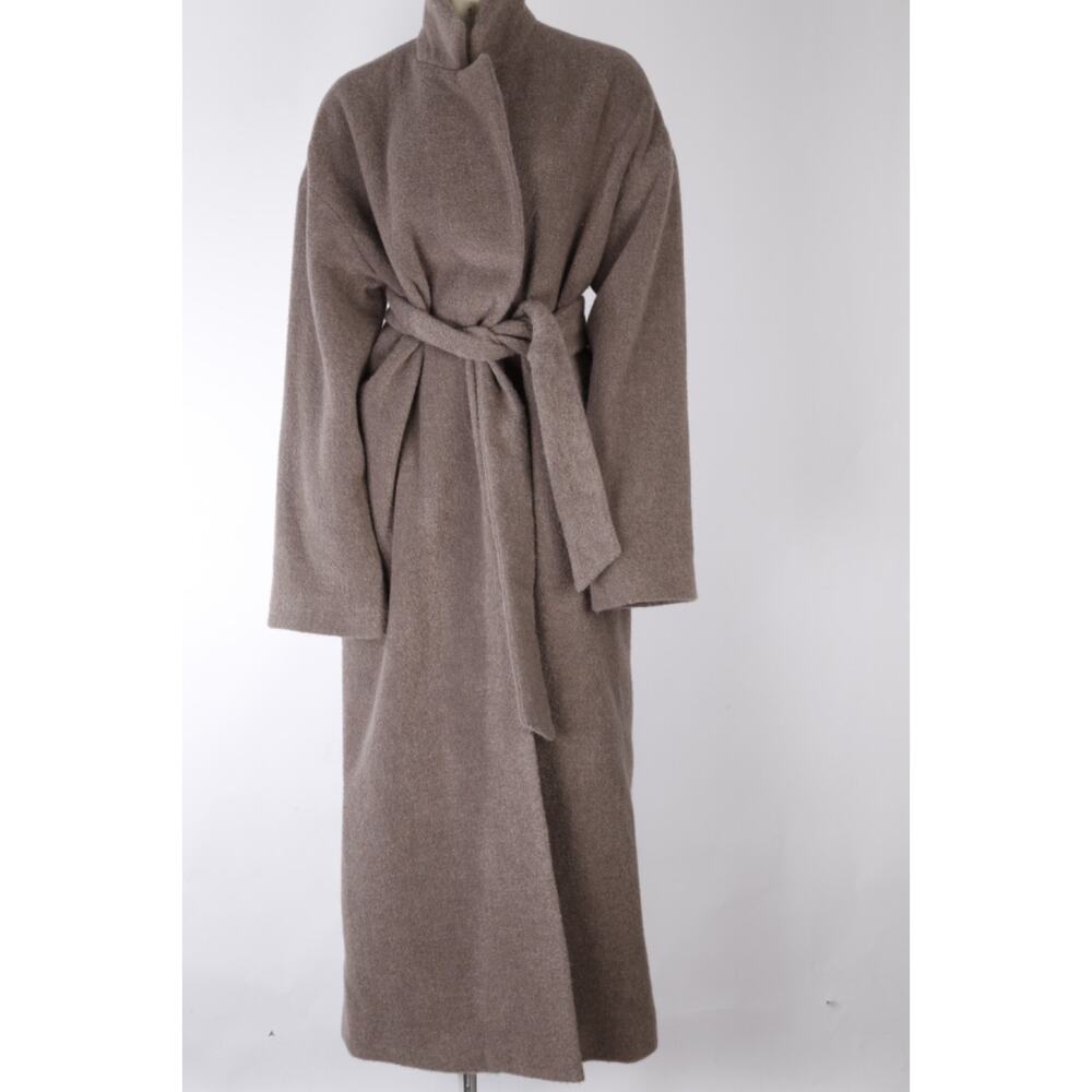 Raey Coat Size S Alpaca Blend Oversized Belted Wrap Longline Luxury Camel Tan